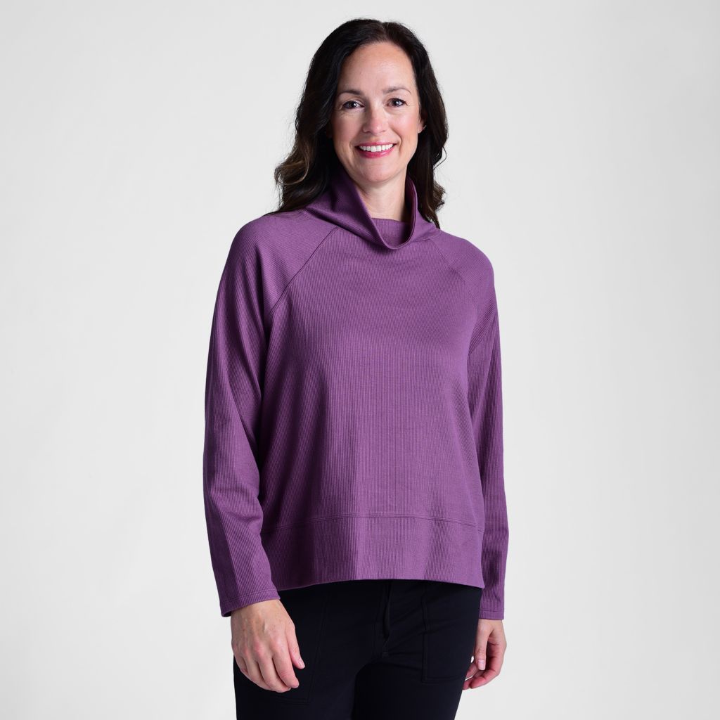 Relaxed Restyled Ribbed Turtleneck Top