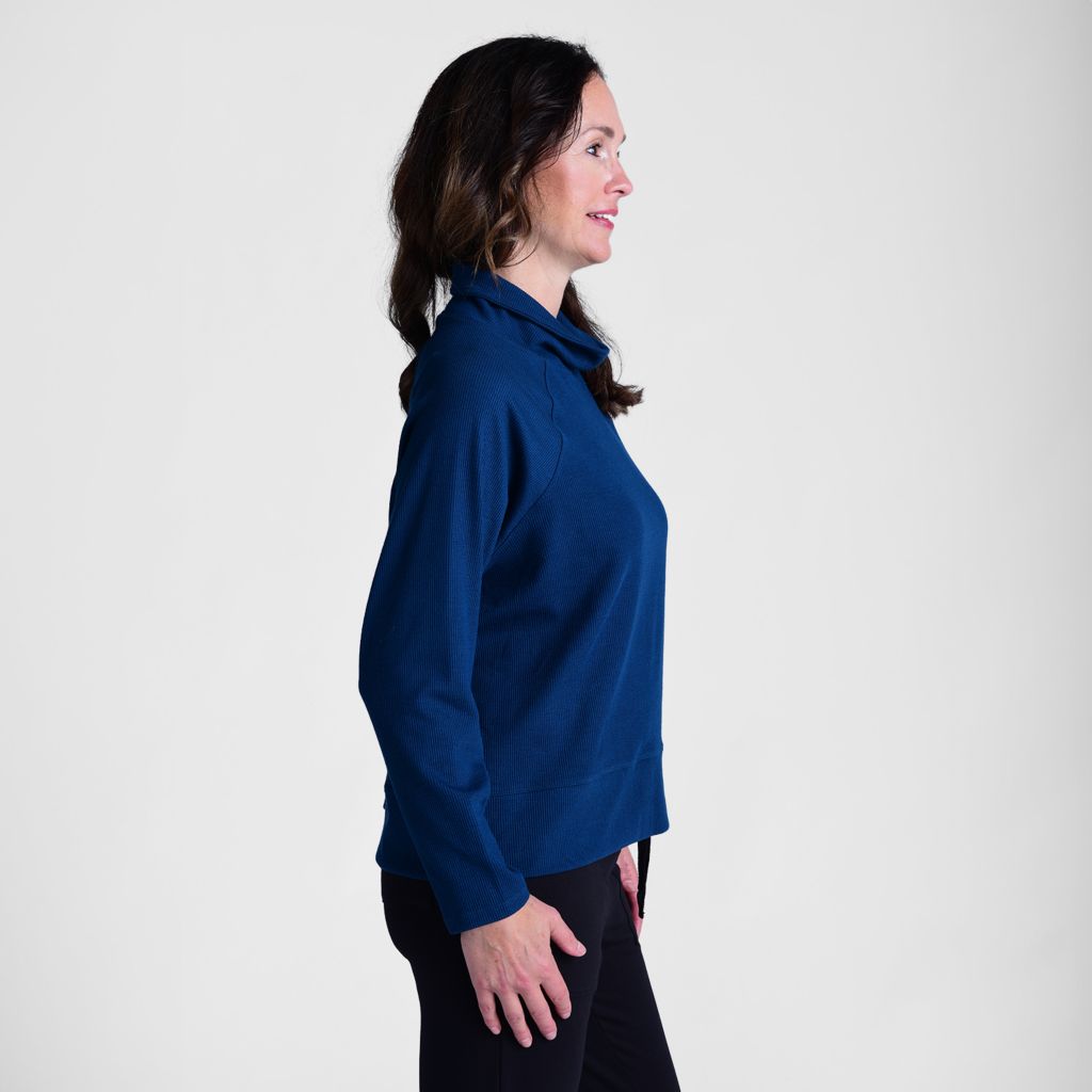 Relaxed Restyled Ribbed Turtleneck Top