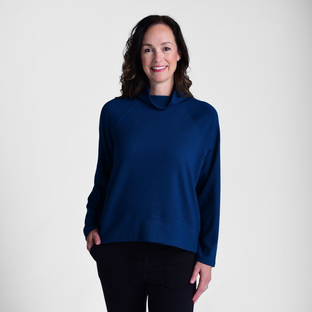 Relaxed Restyled Ribbed Turtleneck Top