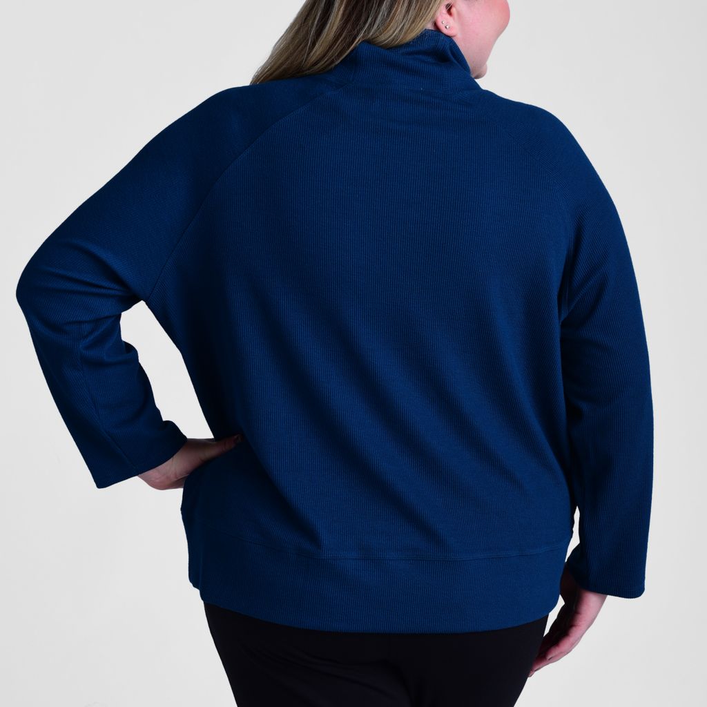 Relaxed Restyled Ribbed Turtleneck Top