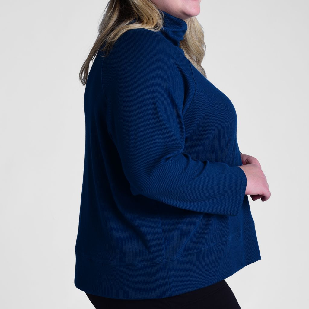 Relaxed Restyled Ribbed Turtleneck Top