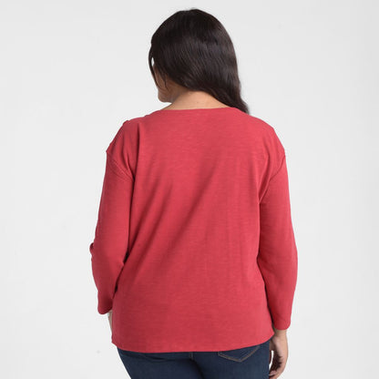 Button Shoulder Long Sleeve Tee