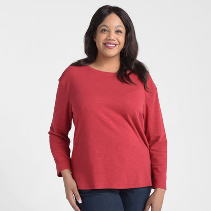 Button Shoulder Long Sleeve Tee