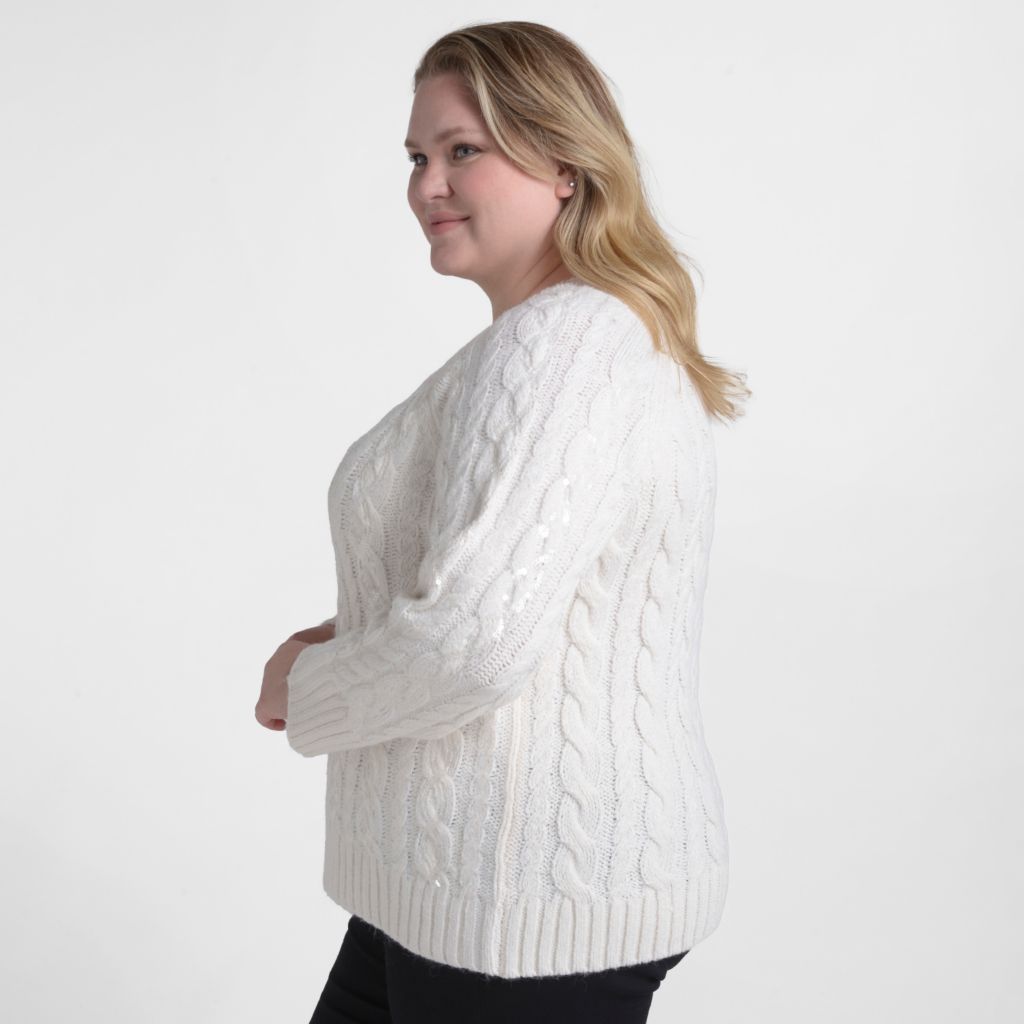 Sequin Cable Knit Sweater