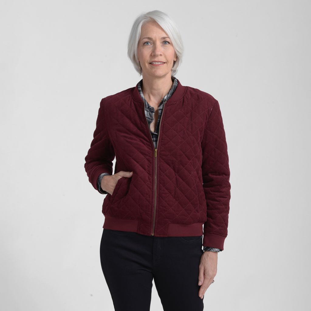 Diamond Quilted Bomber Jacket