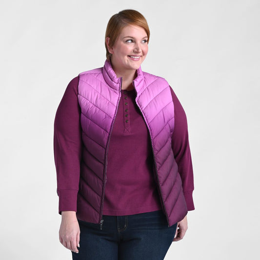 Dip Dye Zip Front Vest