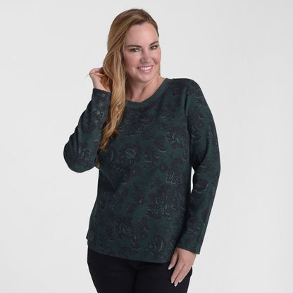 Floral Print Long Sleeve Thermal Tee