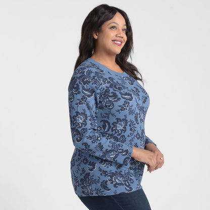 Floral Print Long Sleeve Thermal Tee