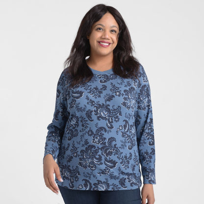 Floral Print Long Sleeve Thermal Tee