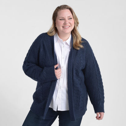 Cable Stitch Open Front Cardigan