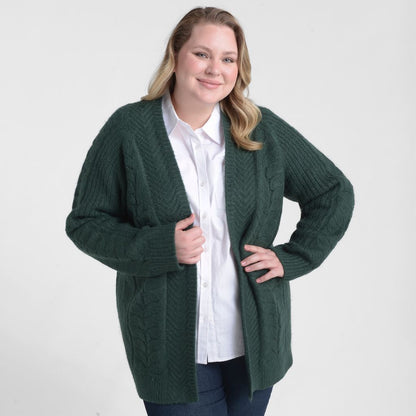 Cable Stitch Open Front Cardigan