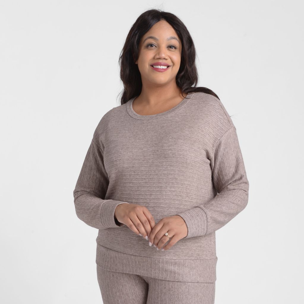 Relaxed Restyled Heathered Rib Knit Top