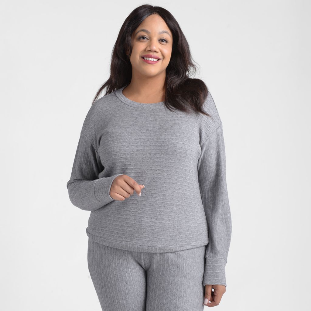 Relaxed Restyled Heathered Rib Knit Top