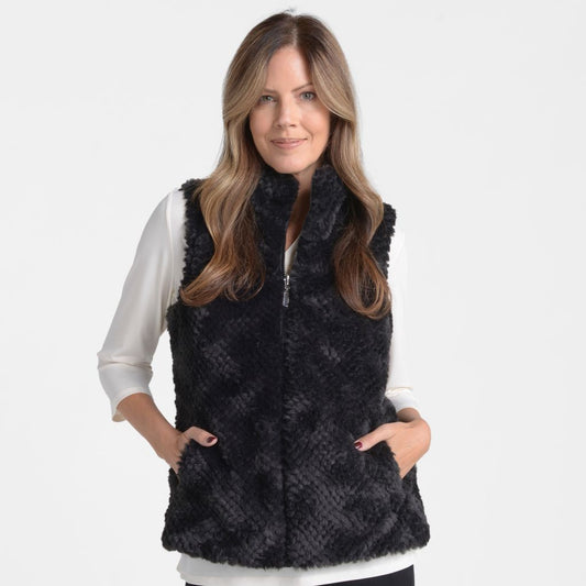 Reversible Fuzzy Zip Front Vest