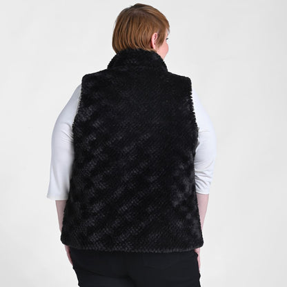 Reversible Fuzzy Zip Front Vest