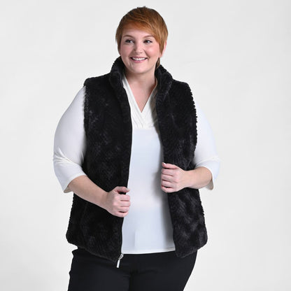 Reversible Fuzzy Zip Front Vest