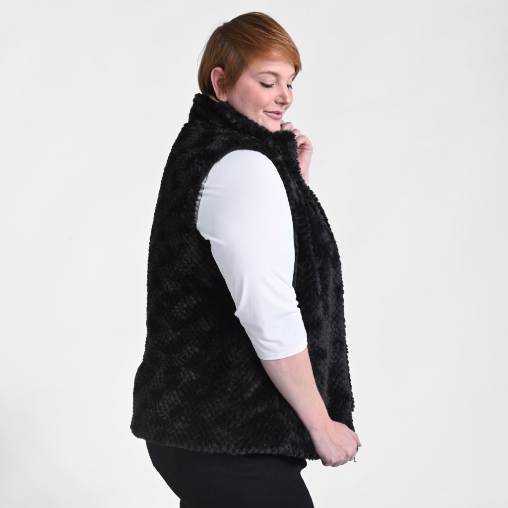 Reversible Fuzzy Zip Front Vest