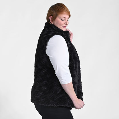Reversible Fuzzy Zip Front Vest