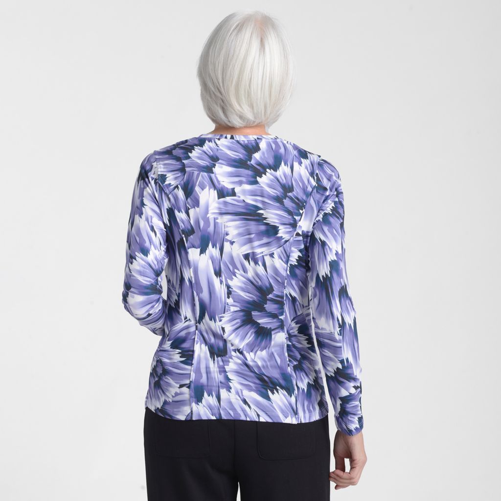 Relaxed Restyled Abstract Print Seamed Tee