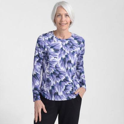 Relaxed Restyled Abstract Print Seamed Tee