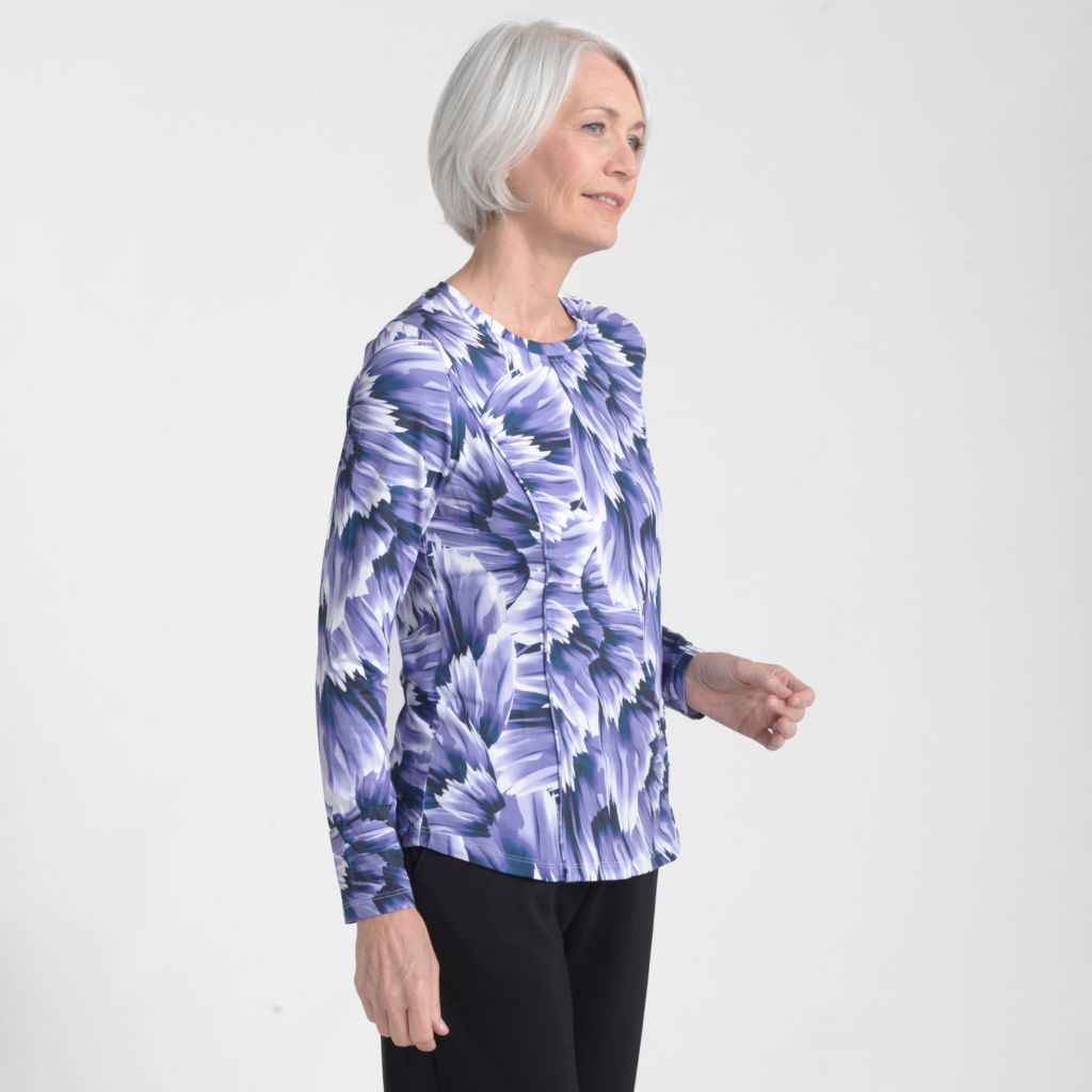 Relaxed Restyled Abstract Print Seamed Tee