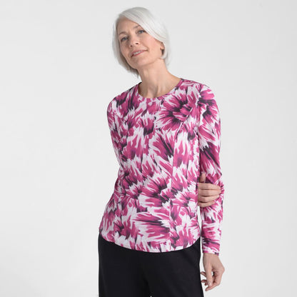Relaxed Restyled Abstract Print Seamed Tee