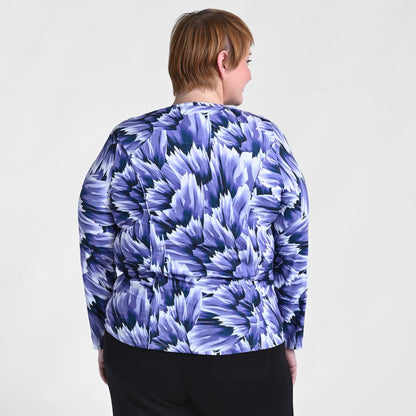 Relaxed Restyled Abstract Print Seamed Tee