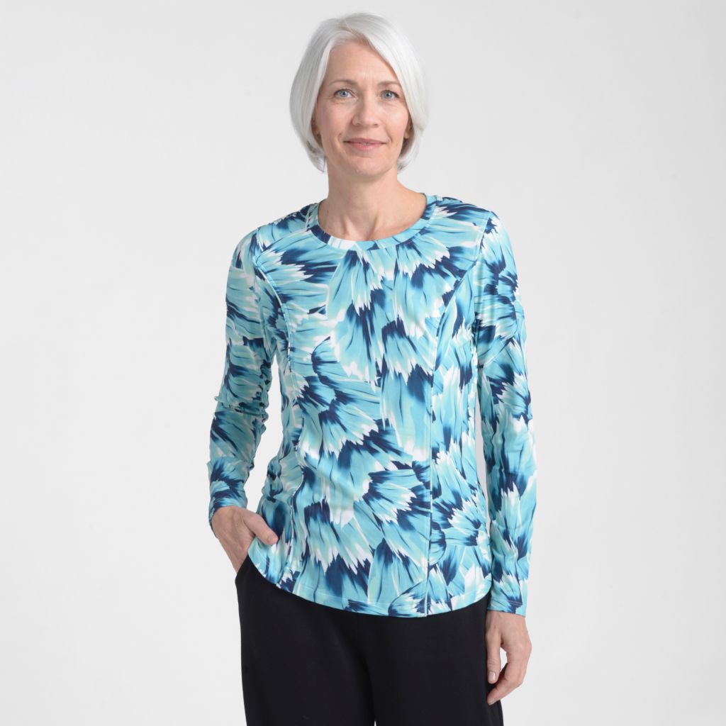 Relaxed Restyled Abstract Print Seamed Tee