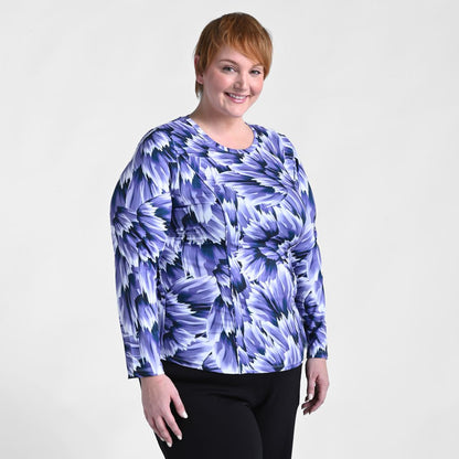Relaxed Restyled Abstract Print Seamed Tee
