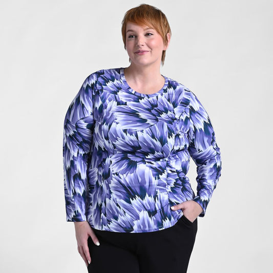 Relaxed Restyled Abstract Print Seamed Tee