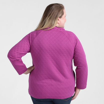 Relaxed Restyled Quilted Mock Neck Top