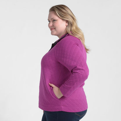 Relaxed Restyled Quilted Mock Neck Top