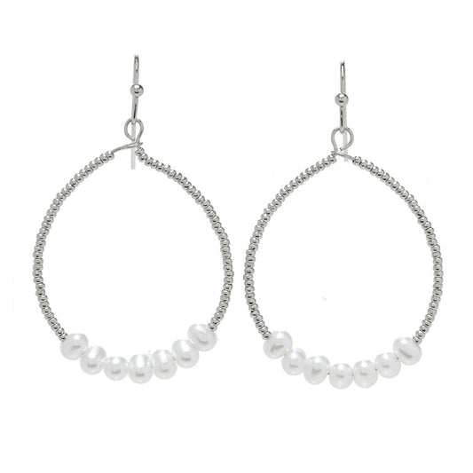Pearl Detail Hoop Earring