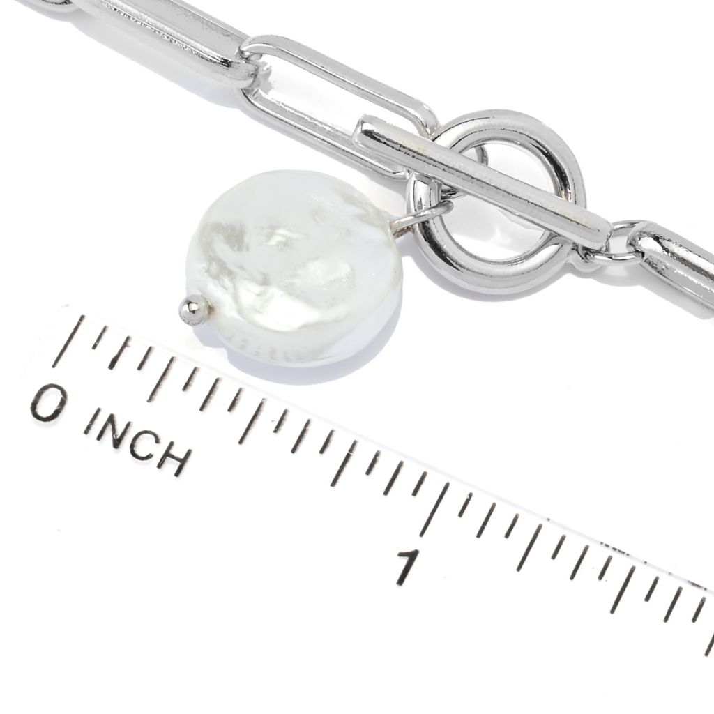 Paperclip Chain Pearl Closure Necklace
