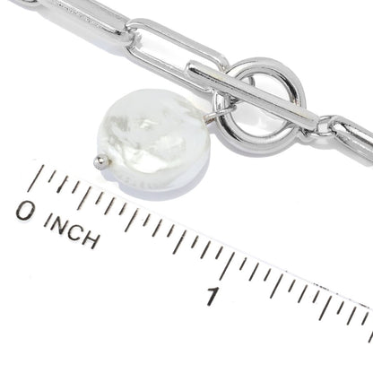 Paperclip Chain Pearl Closure Necklace