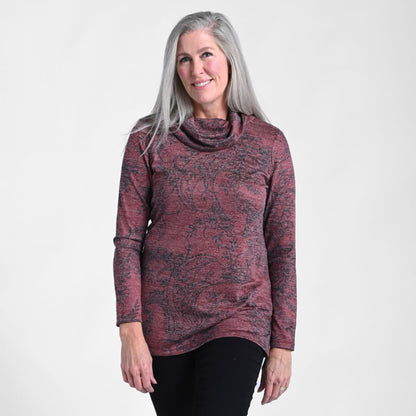 Printed Cowl Neck Tunic