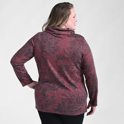 Printed Cowl Neck Tunic