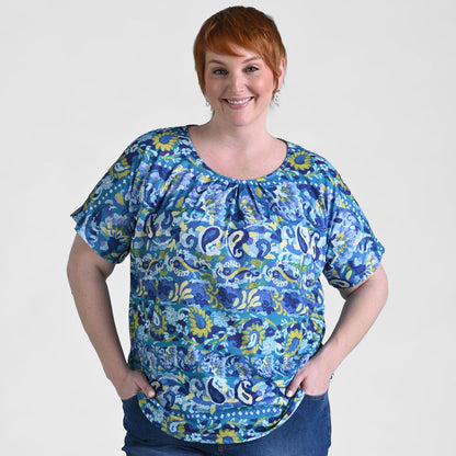 Paisley Stripe Print Short Sleeve Tee