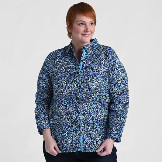 Printed Long Sleeve Button Front Shirt