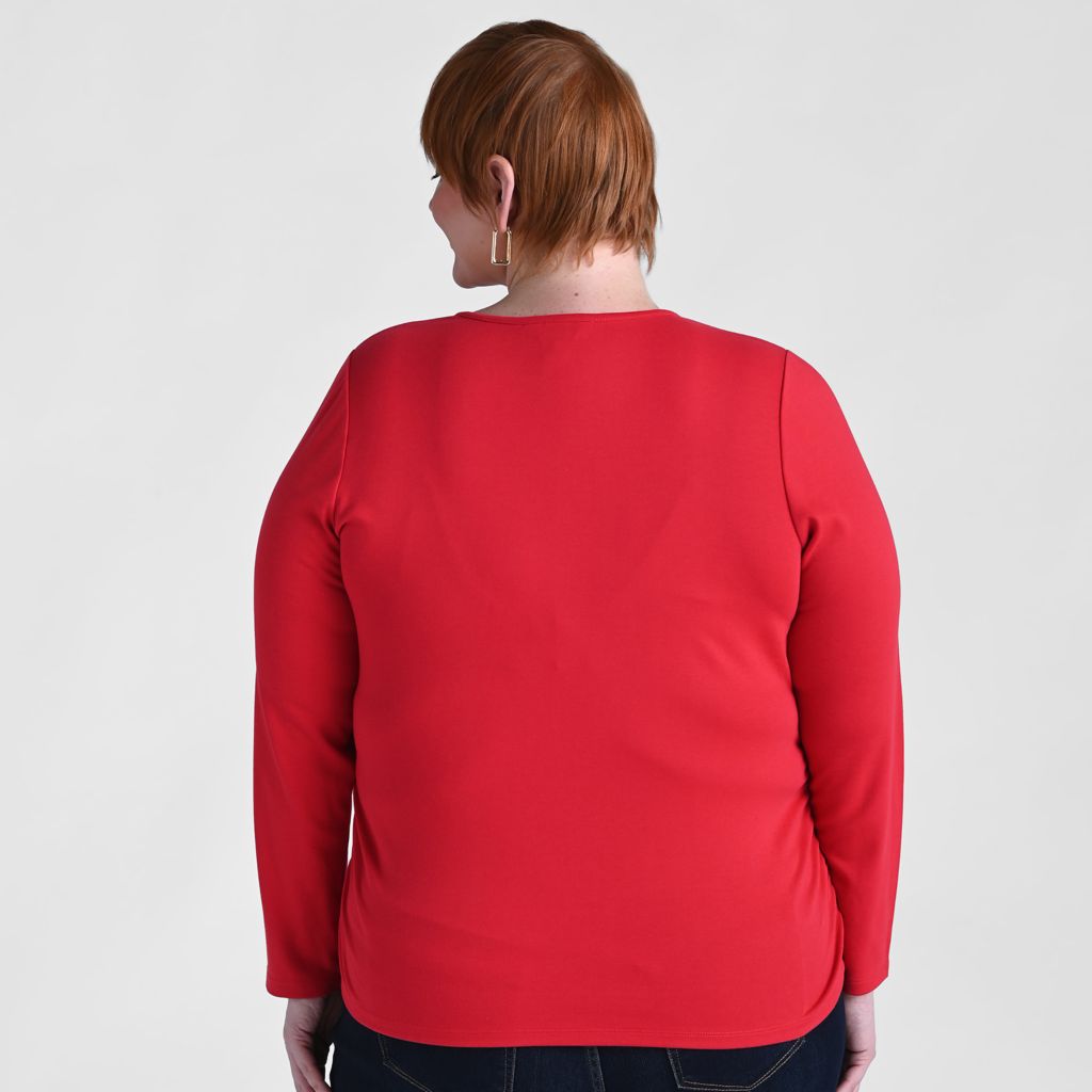 Faux Wrap Long Sleeve Tee