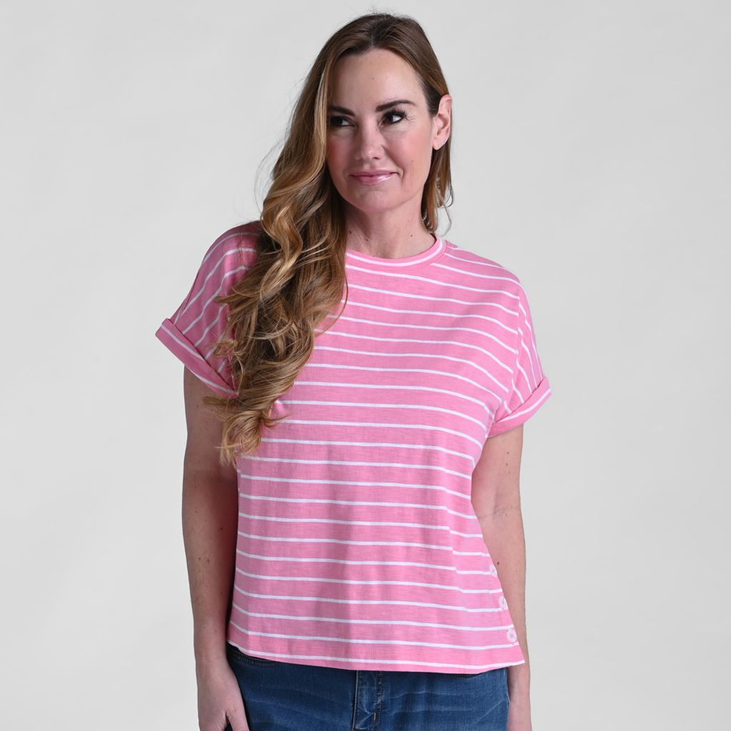 Button Hem Short Sleeve Tee