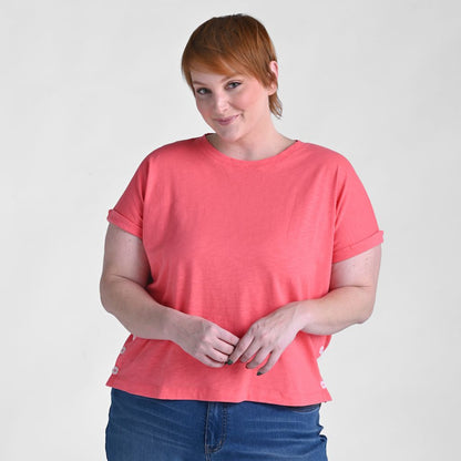Button Hem Short Sleeve Tee