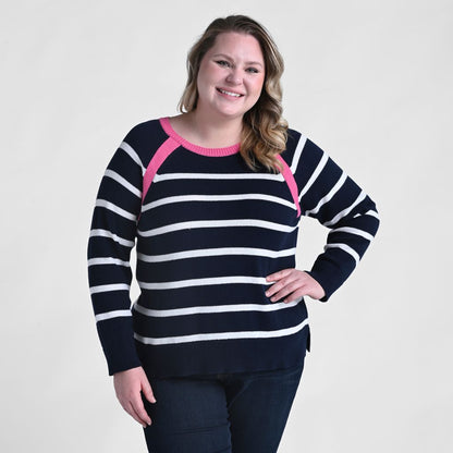 Contrast Striped Long Sleeve Sweater