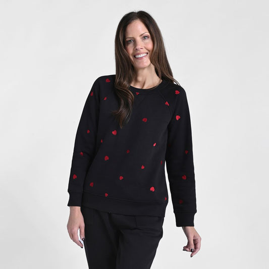 Relaxed Restyled Heart Embroidered Sweatshirt