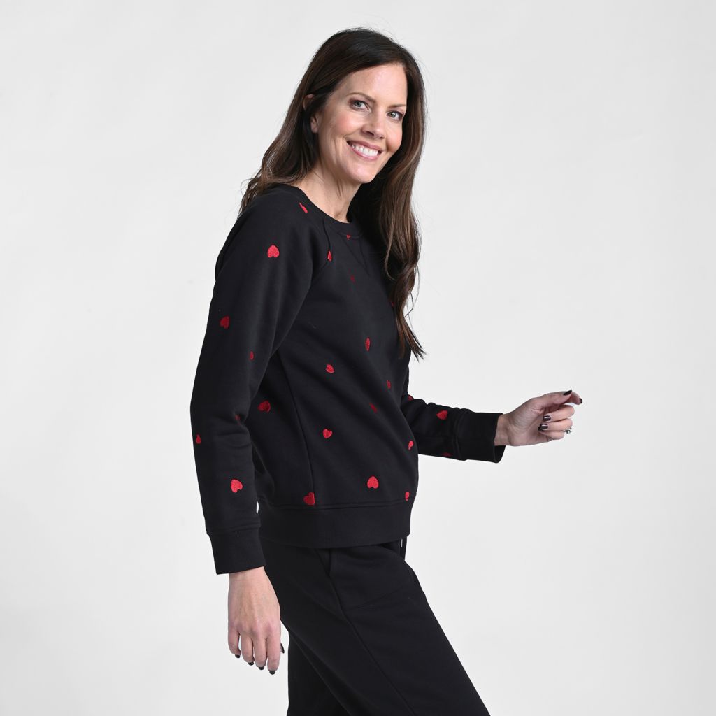 Relaxed Restyled Heart Embroidered Sweatshirt