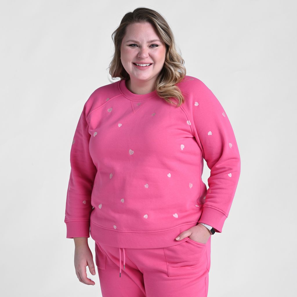 Relaxed Restyled Heart Embroidered Sweatshirt