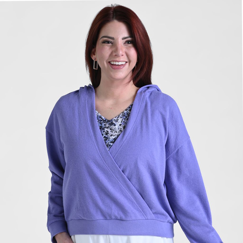 Relaxed Restyled Crossover Hooded Top