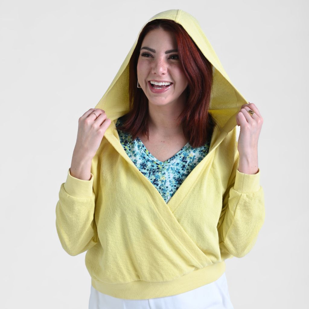 Relaxed Restyled Crossover Hooded Top