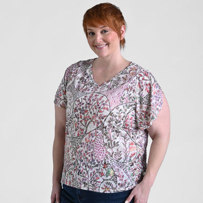 Paisley Printed Tulip Sleeve Top