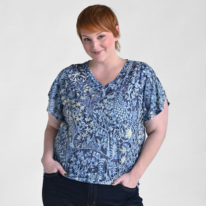 Paisley Printed Tulip Sleeve Top